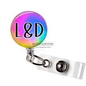 L&D Nurse Badge Reel | Labor and Delivery RN Retractable ID Name Tag Holder